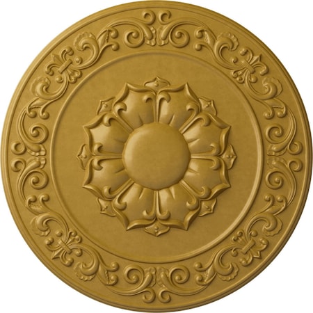 Ekena Millwork Sydney Ceiling Medallion (Fits Canopies up to 5 3/4"), Hand-Painted Iridescent Gold, 27 3/4"OD x 2"P CM27SYIGS